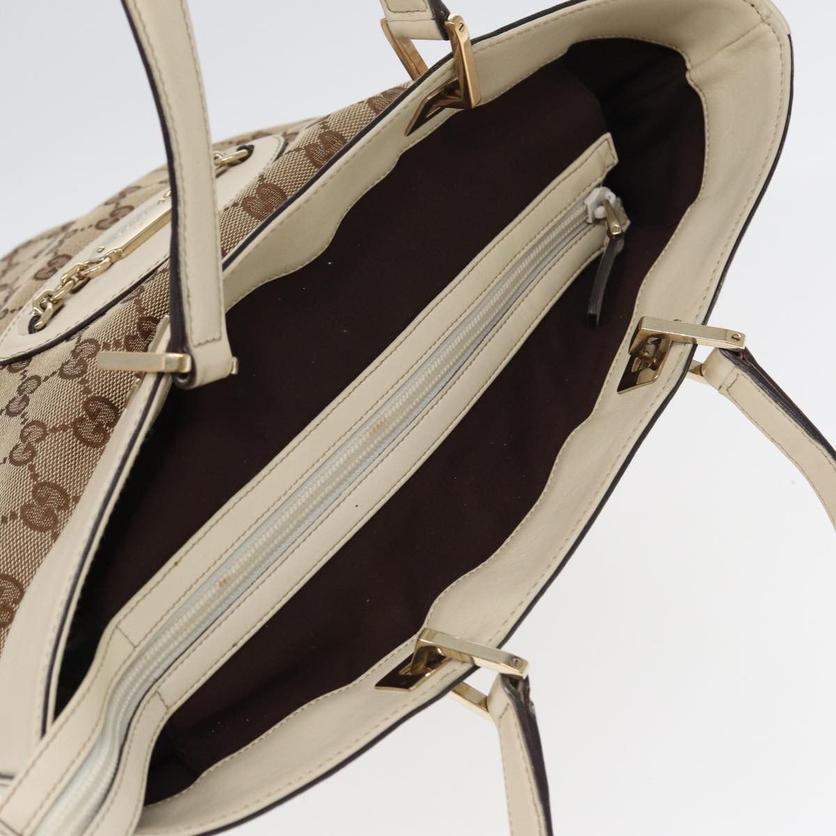 Gucci Gg Canvas Beige Canvas Tote Bag (Pre-Owned) Size ONE SIZE - 4 Thumbnail