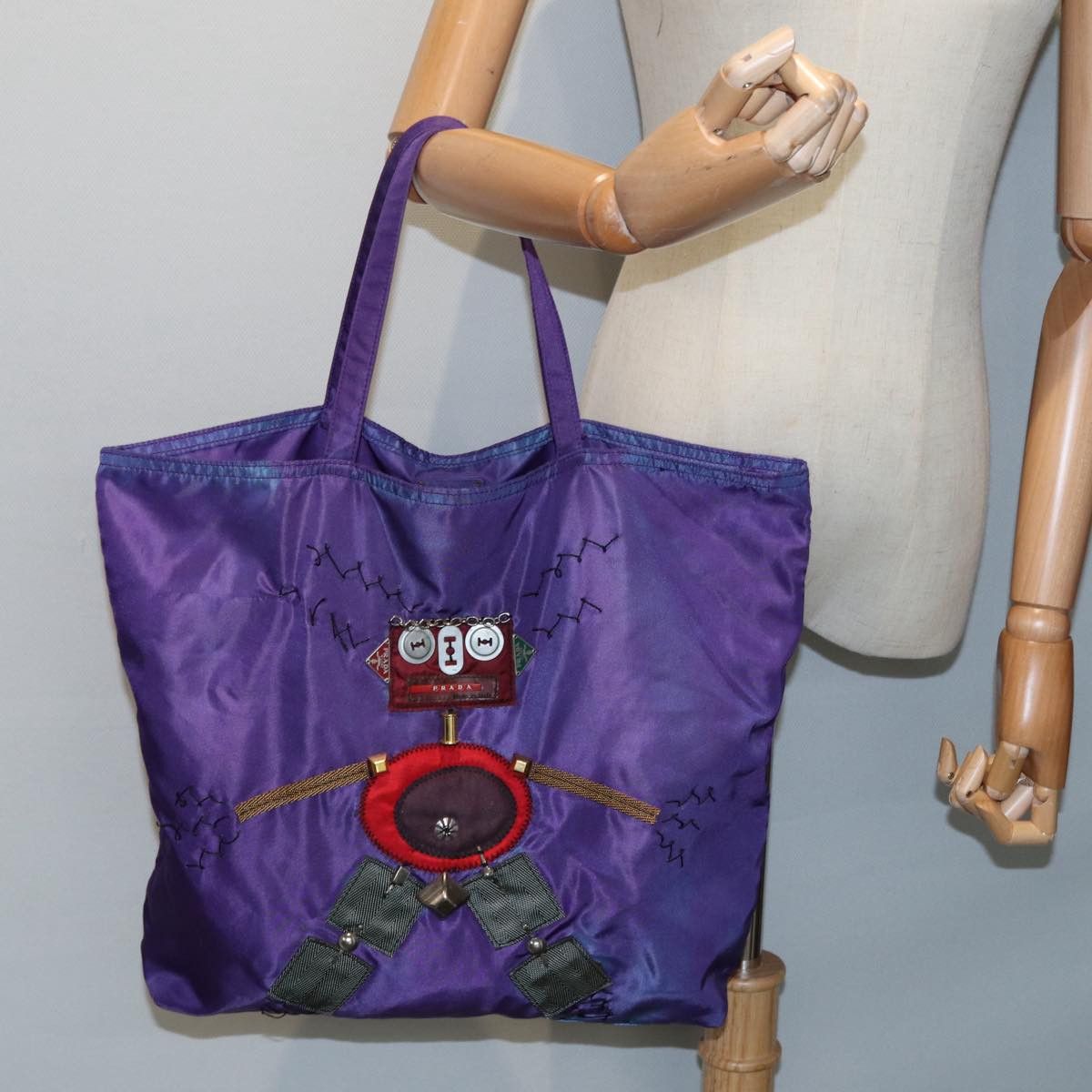Prada Robot Purple Synthetic Tote Bag (Pre-Owned) Size ONE SIZE - 7 Thumbnail