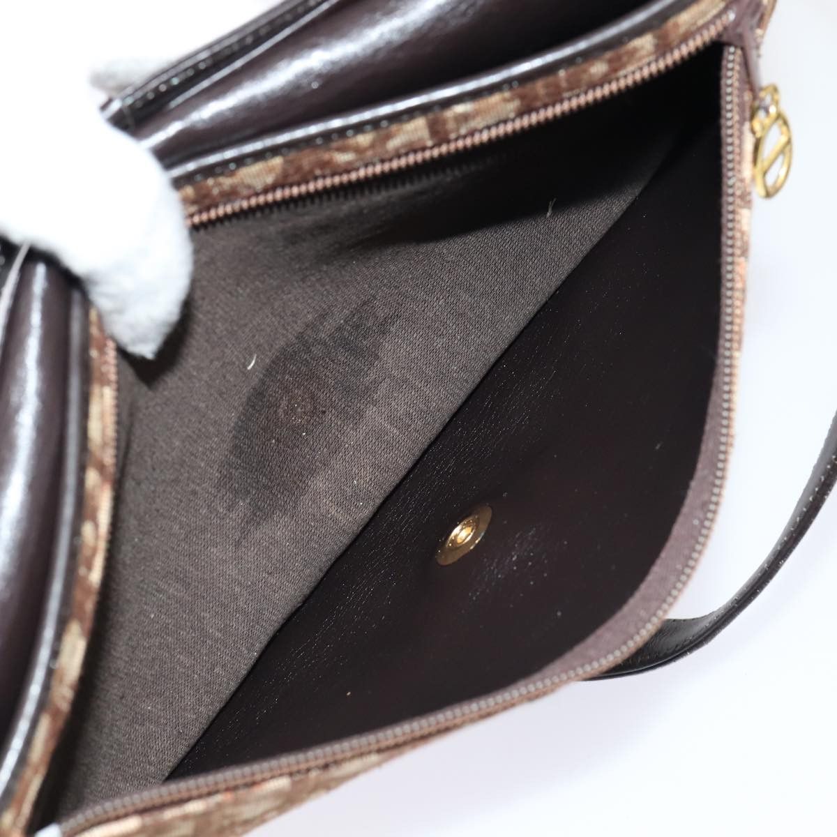Dior Trotter Brown Canvas Shoulder Bag (Pre-Owned) Size ONE SIZE - 9 Thumbnail