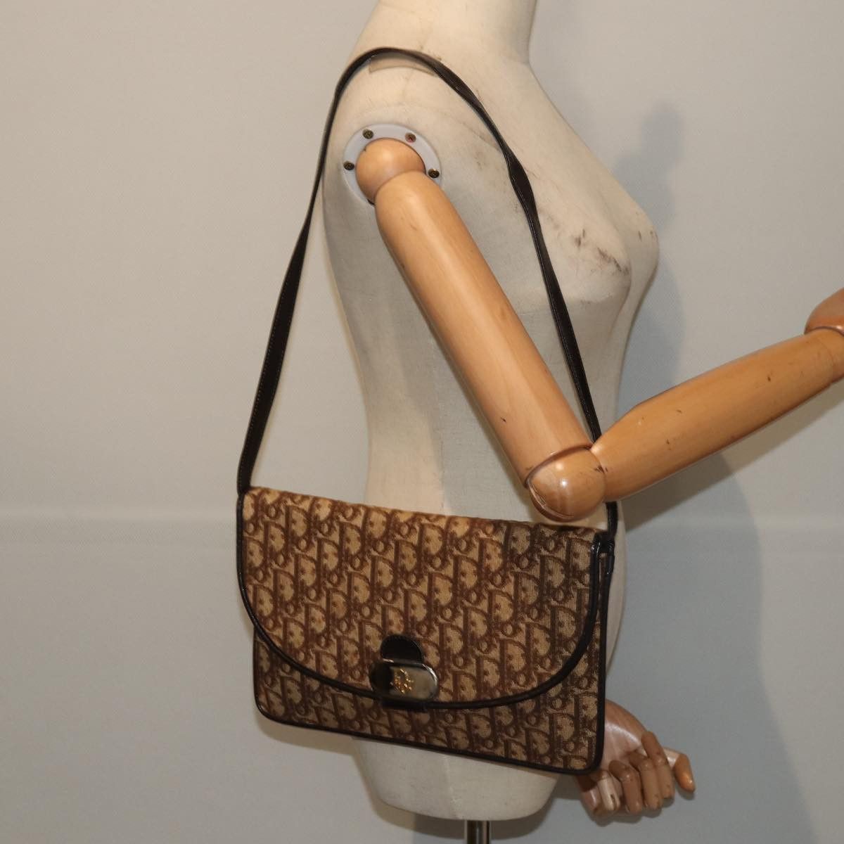 Dior Trotter Brown Canvas Shoulder Bag (Pre-Owned) Size ONE SIZE - 10 Thumbnail