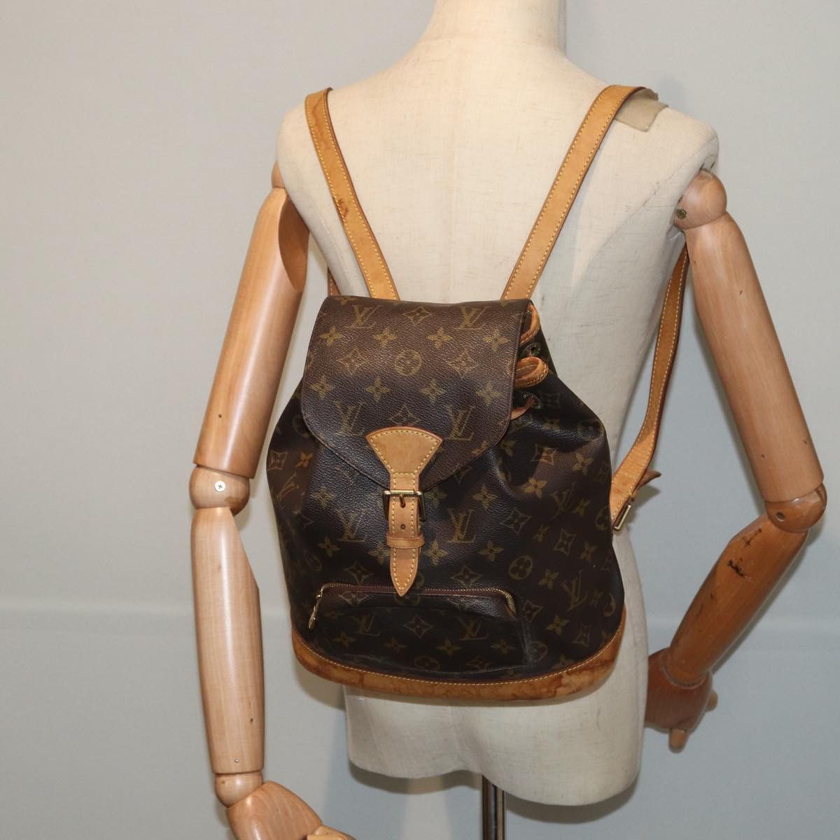 Louis Vuitton Montsouris Brown Canvas Backpack Bag (Pre-Owned) Size ONE SIZE - 7 Thumbnail