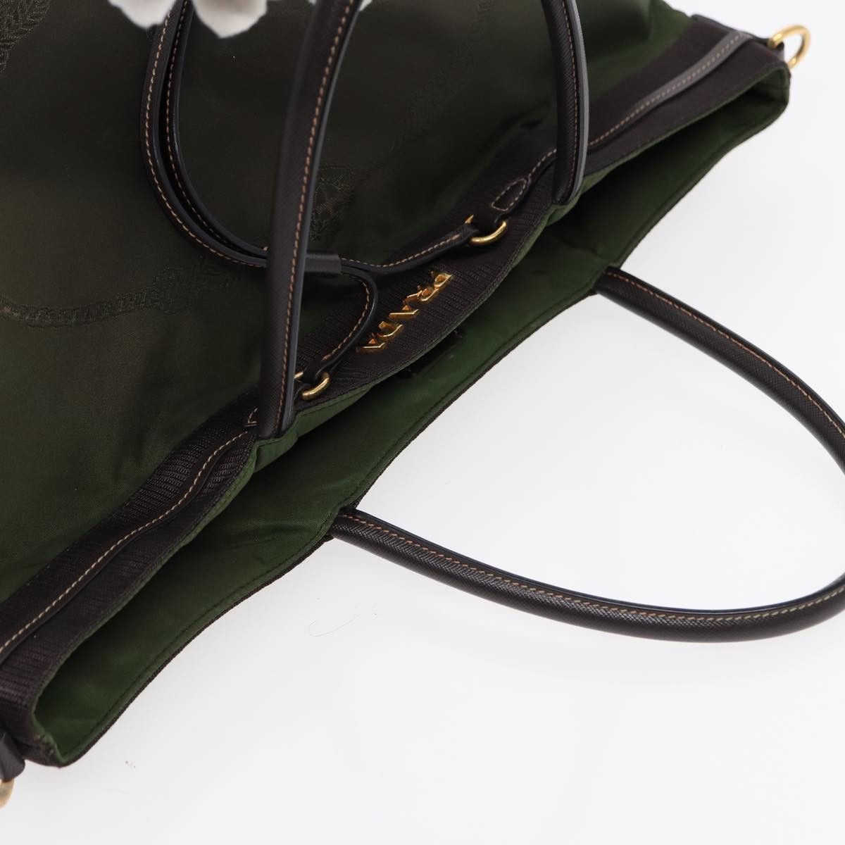 Prada Tessuto Khaki Synthetic Handbag (Pre-Owned) Size ONE SIZE - 18 Thumbnail