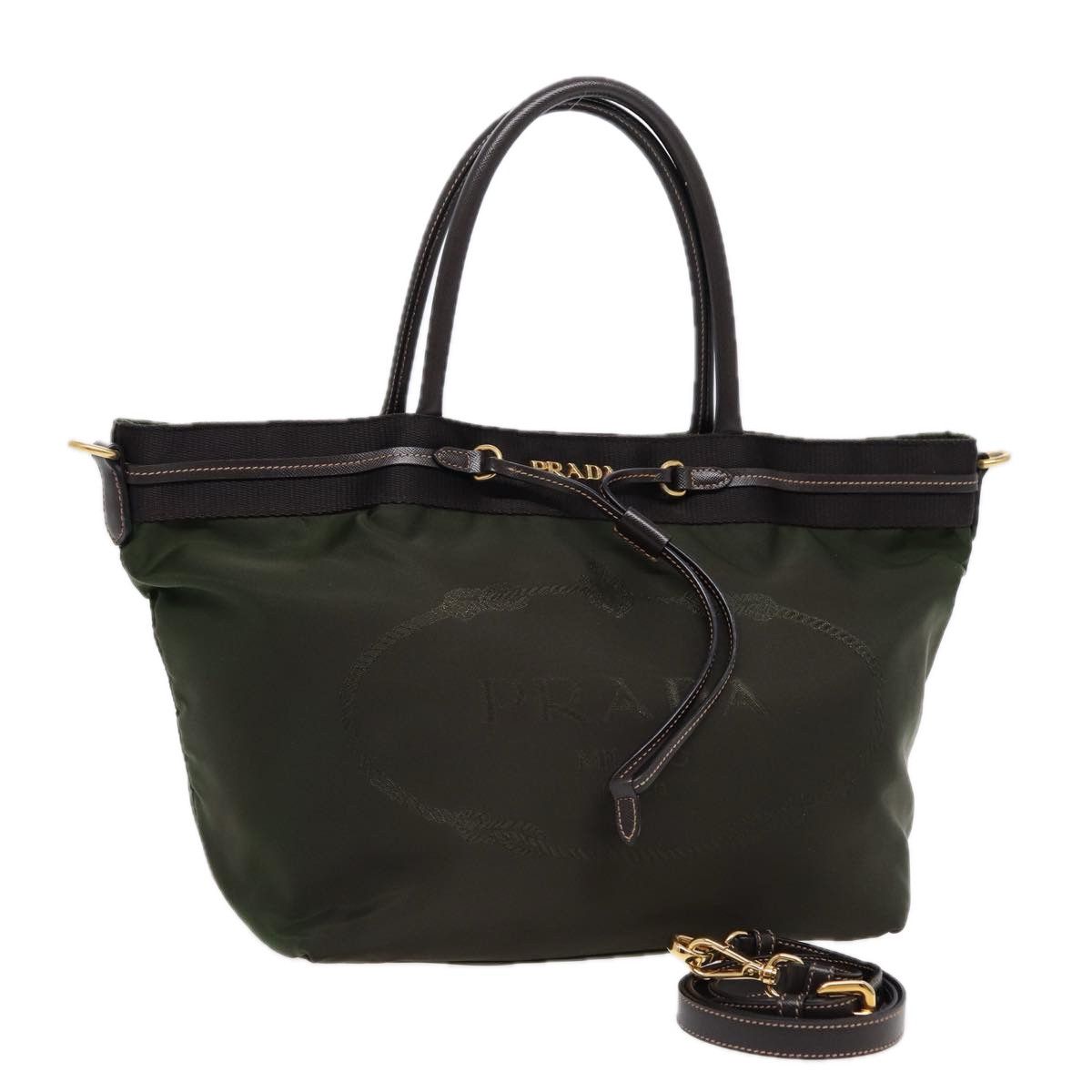 Prada Tessuto Khaki Synthetic Handbag (Pre-Owned) Size ONE SIZE - 12 Thumbnail