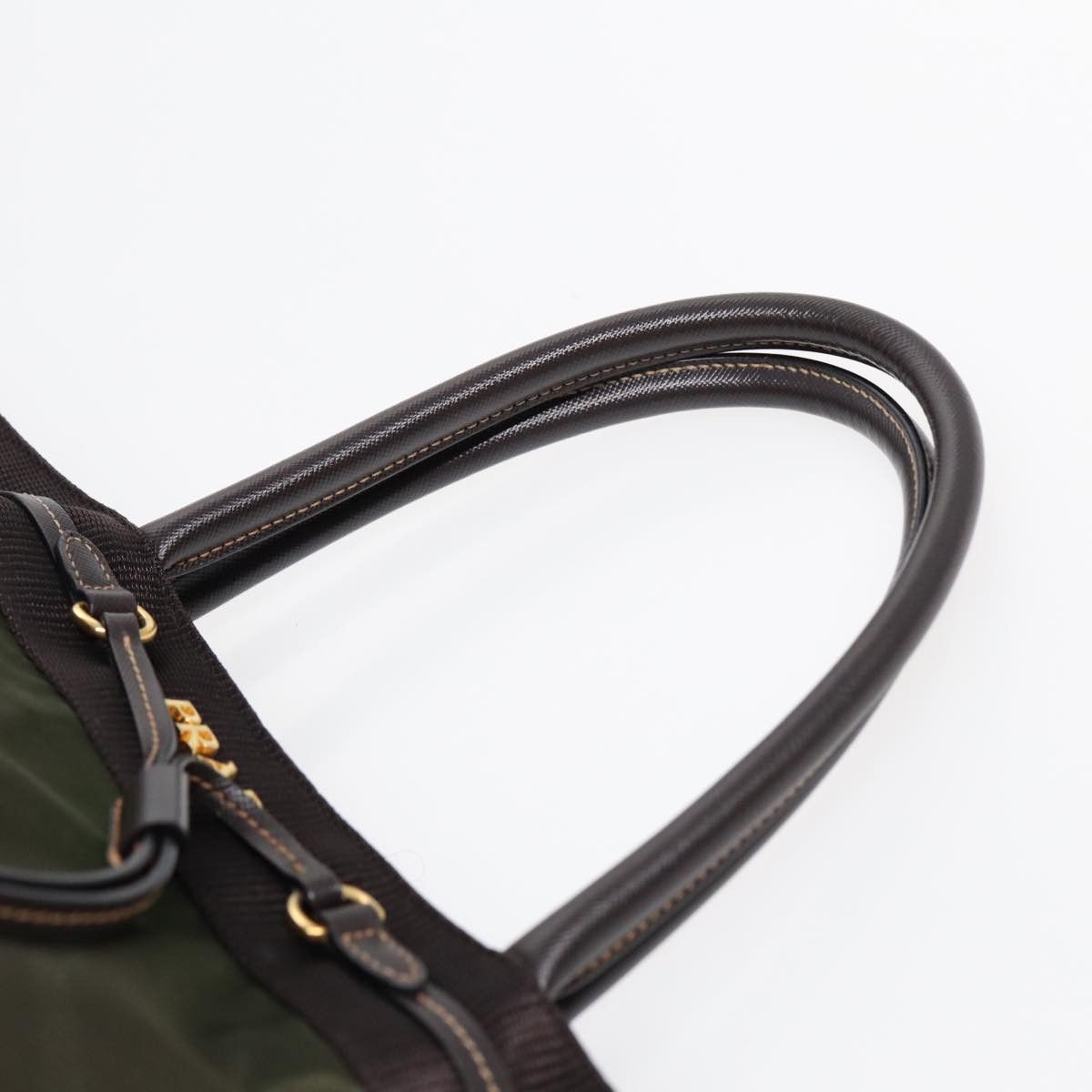Prada Tessuto Khaki Synthetic Handbag (Pre-Owned) Size ONE SIZE - 4 Thumbnail