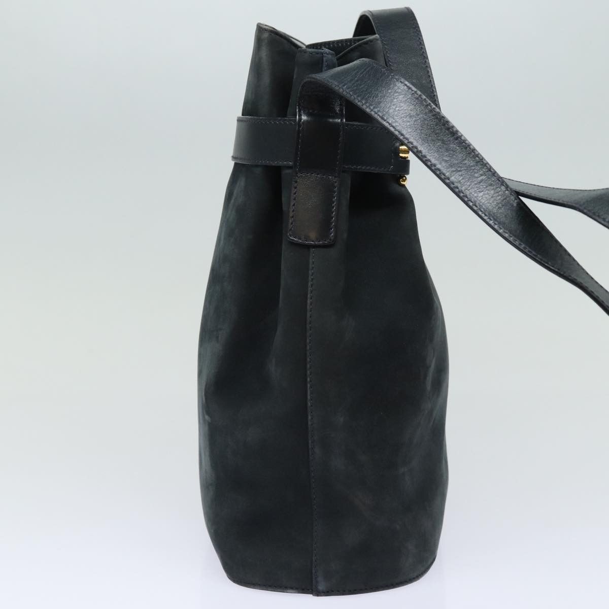 Salvatore Ferragamo Gancini Navy Suede Shoulder Bag (Pre-Owned) Size ONE SIZE - 3 Thumbnail