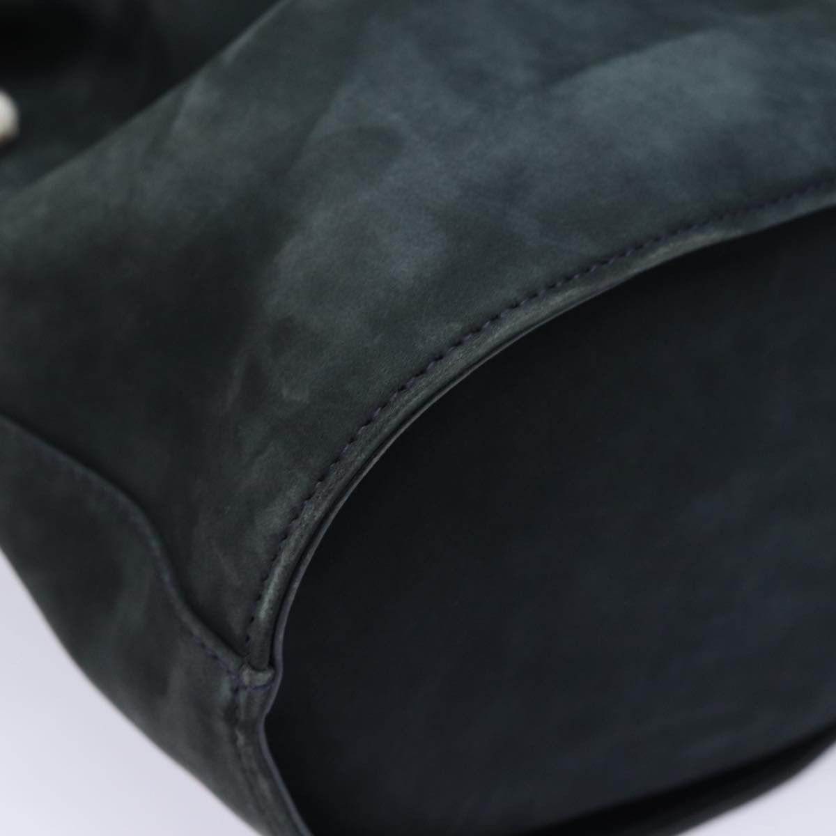 Salvatore Ferragamo Gancini Navy Suede Shoulder Bag (Pre-Owned) Size ONE SIZE - 7 Thumbnail