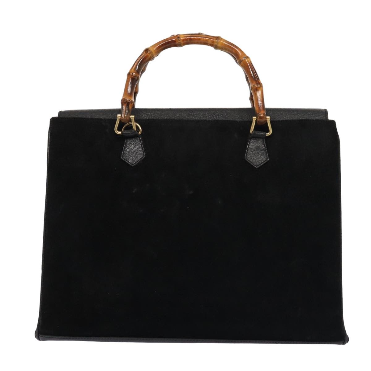 Gucci Bamboo Black Suede Handbag (Pre-Owned) Size ONE SIZE - 2 Thumbnail