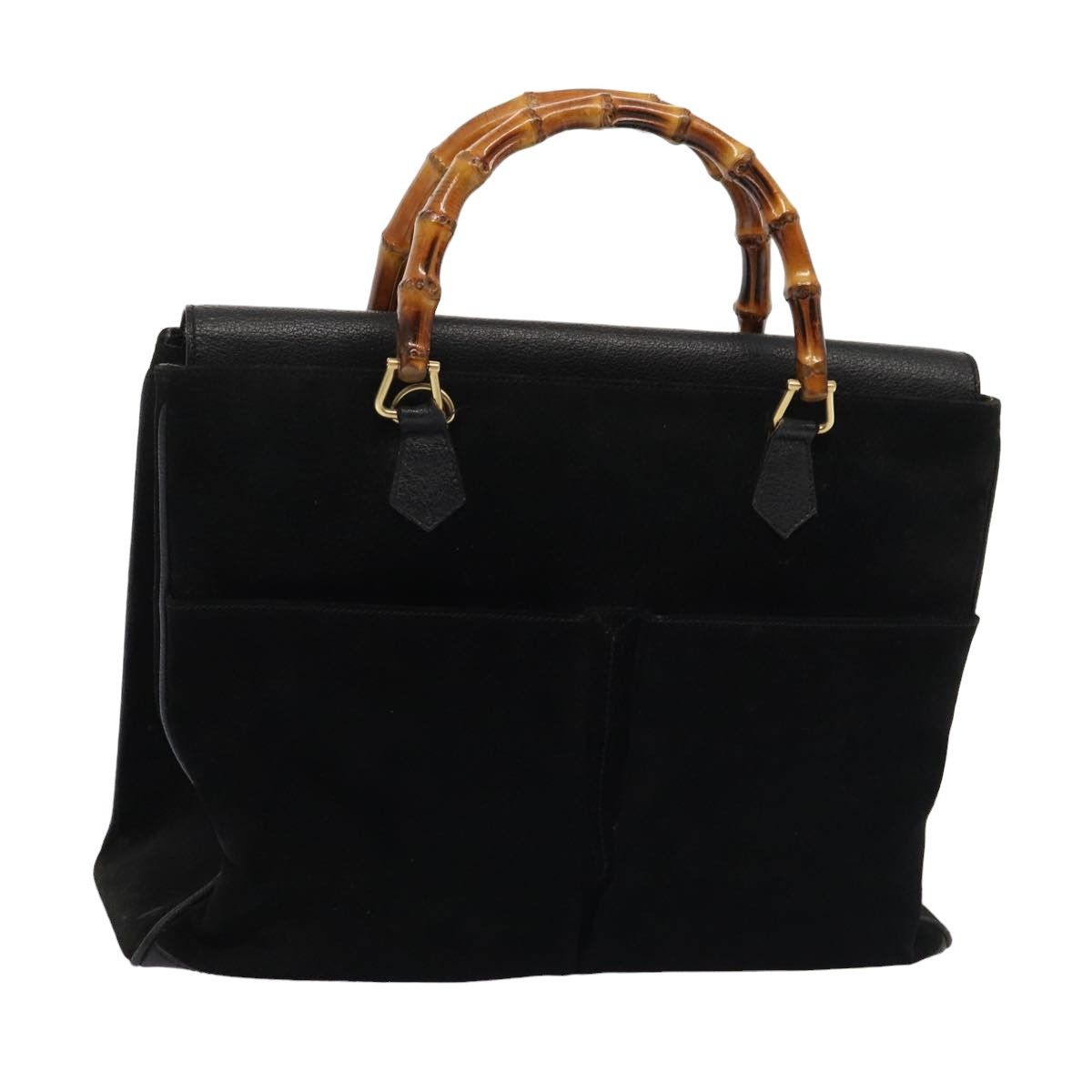 Gucci Bamboo Black Suede Handbag (Pre-Owned) Size ONE SIZE - 14 Thumbnail