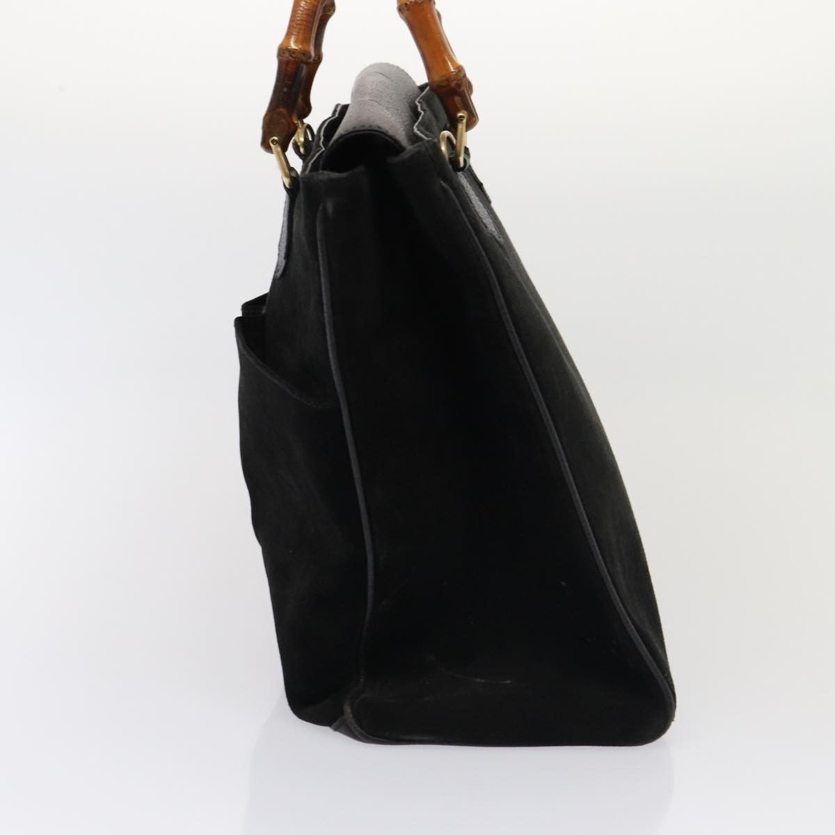 Gucci Bamboo Black Suede Handbag (Pre-Owned) Size ONE SIZE - 10 Thumbnail