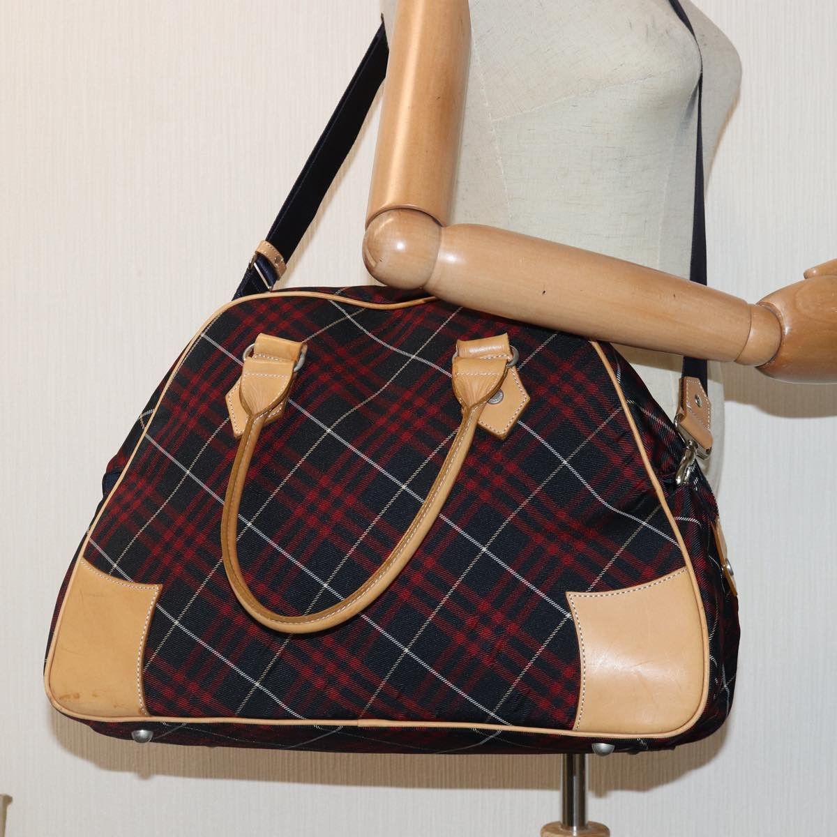 Burberry Nova Check Red Synthetic Travel Bag (Pre-Owned) Size ONE SIZE - 10 Thumbnail