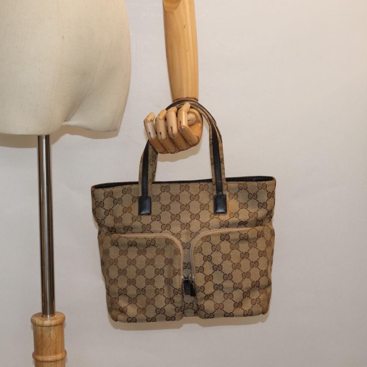 Gucci Gg Canvas Beige Canvas Handbag (Pre-Owned) Size ONE SIZE - 7 Thumbnail