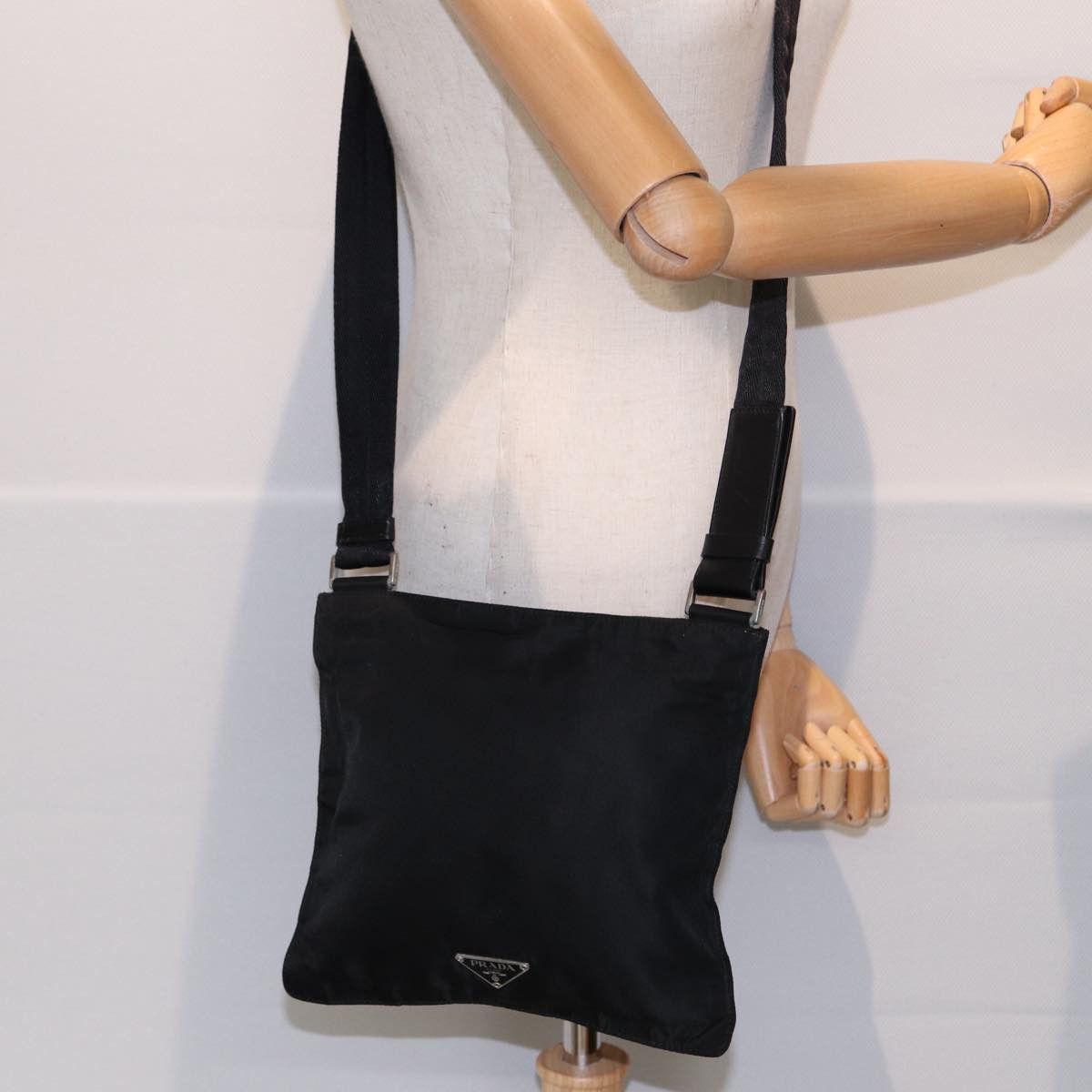 Prada Tessuto Black Synthetic Shoulder Bag (Pre-Owned) Size ONE SIZE - 7 Thumbnail