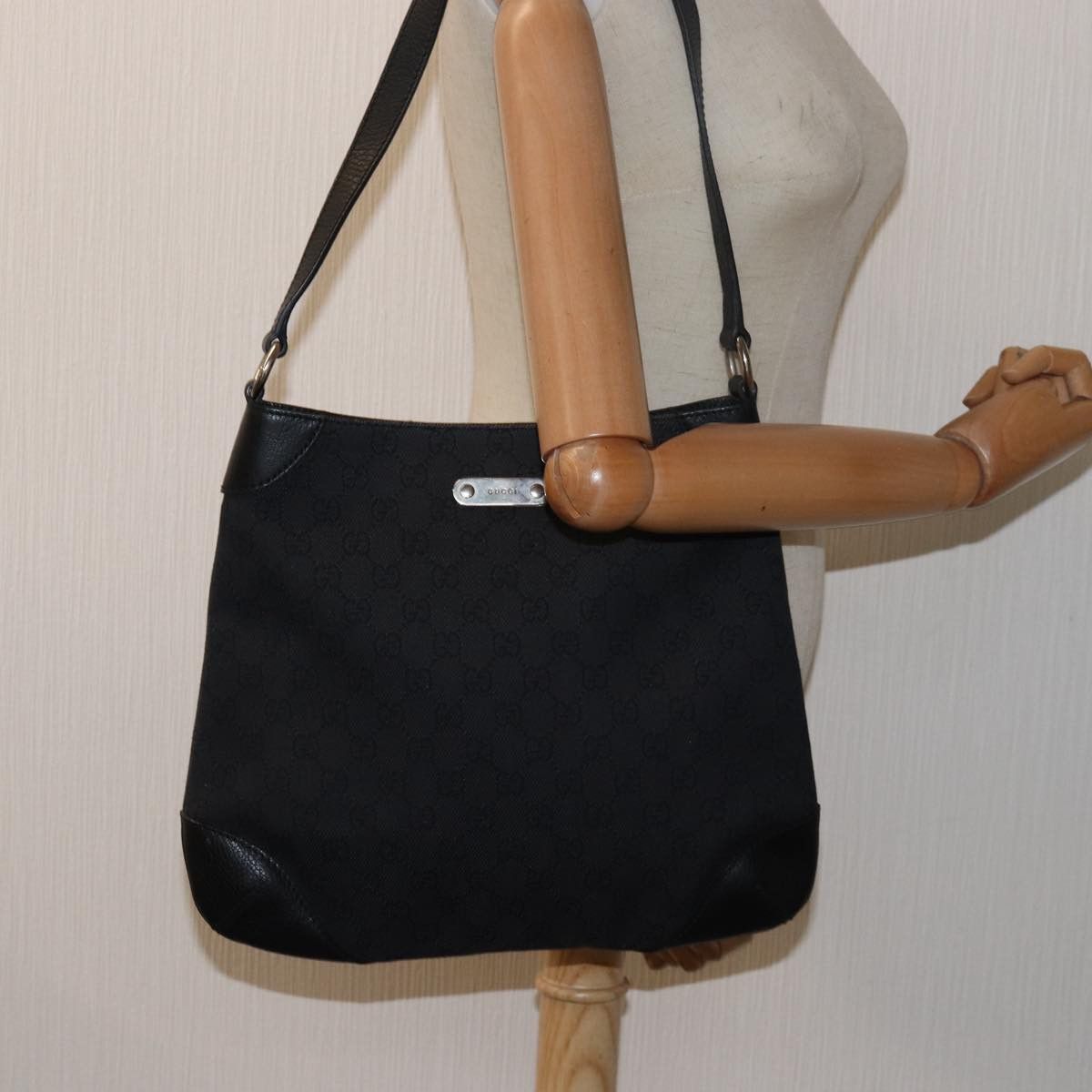 Gucci Gg Canvas Black Canvas Shoulder Bag (Pre-Owned) Size ONE SIZE - 8 Thumbnail