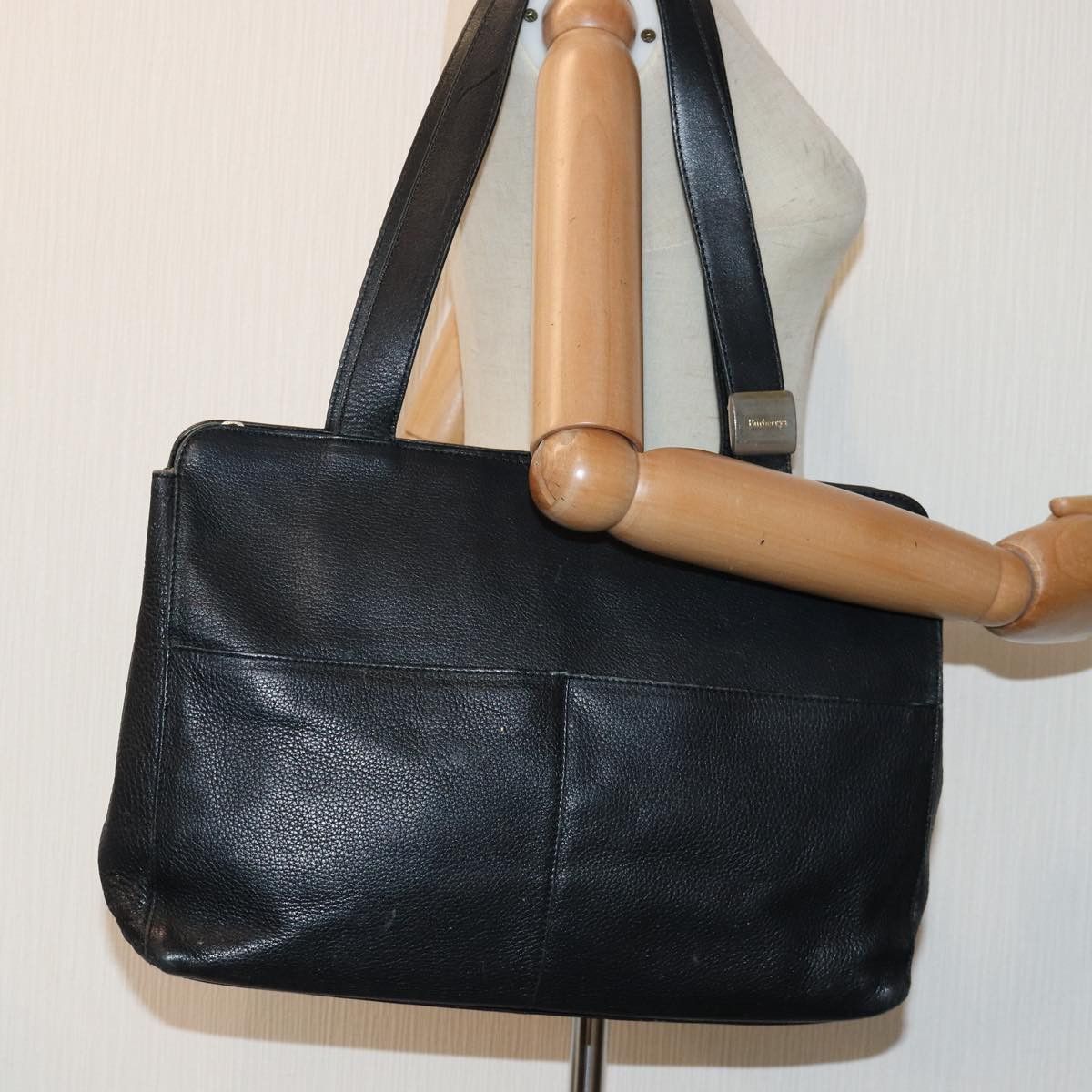 Burberry Black Leather Shoulder Bag (Pre-Owned) Size ONE SIZE - 7 Thumbnail