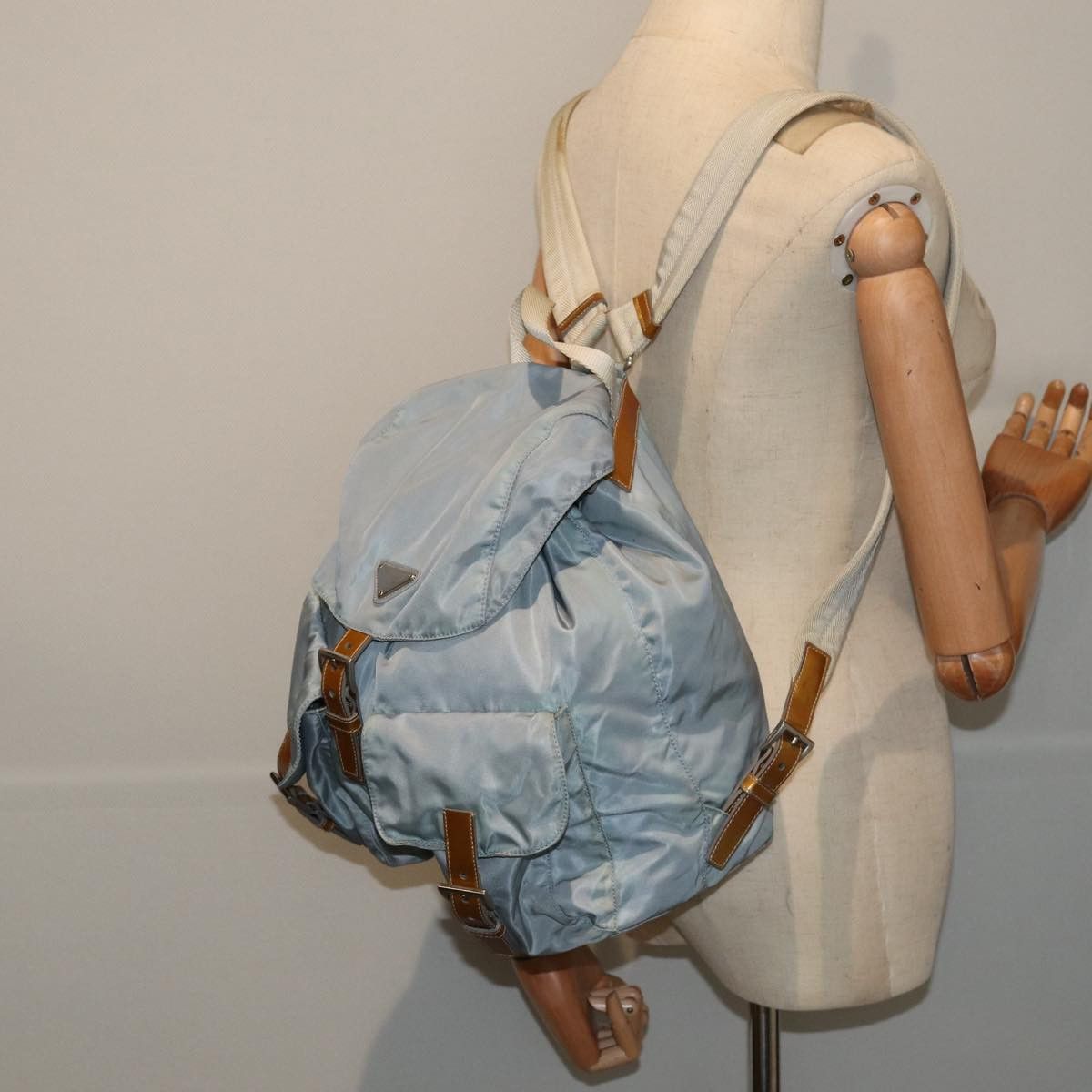 Prada Tessuto Blue Synthetic Backpack Bag (Pre-Owned) Size ONE SIZE - 7 Thumbnail
