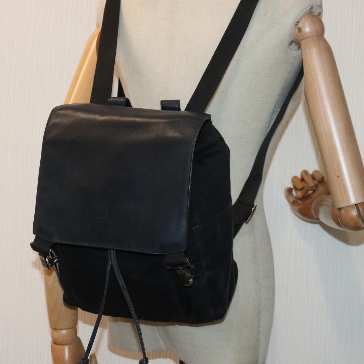 Gucci Black Synthetic Backpack Bag (Pre-Owned) Size ONE SIZE - 7 Thumbnail