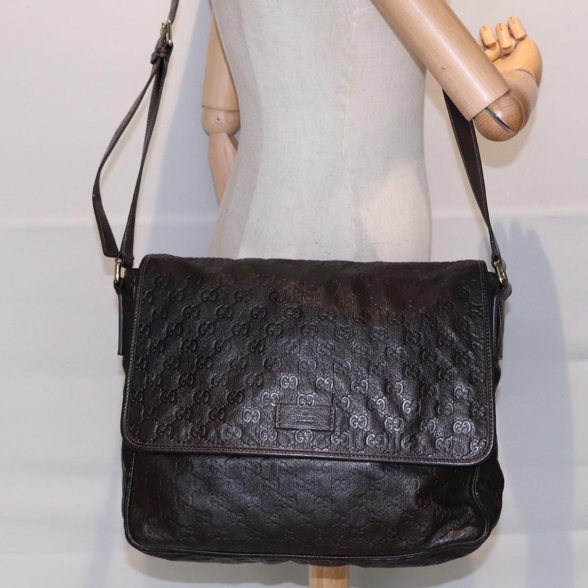 Gucci ssima Brown Leather Shoulder Bag (Pre-Owned) Size ONE SIZE - 13 Thumbnail