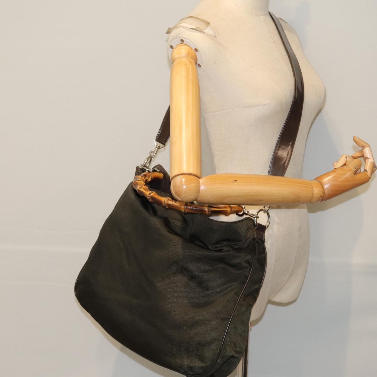Gucci Bamboo Khaki Synthetic Handbag (Pre-Owned) Size ONE SIZE - 7 Thumbnail