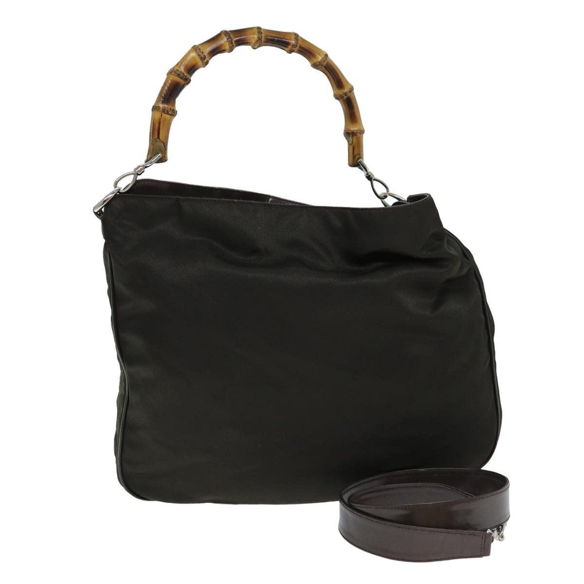 Gucci Bamboo Khaki Synthetic Handbag (Pre-Owned) Size ONE SIZE - 18 Thumbnail