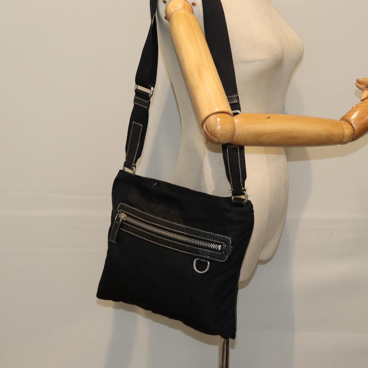 Prada Tessuto Black Synthetic Shoulder Bag (Pre-Owned) Size ONE SIZE - 7 Thumbnail