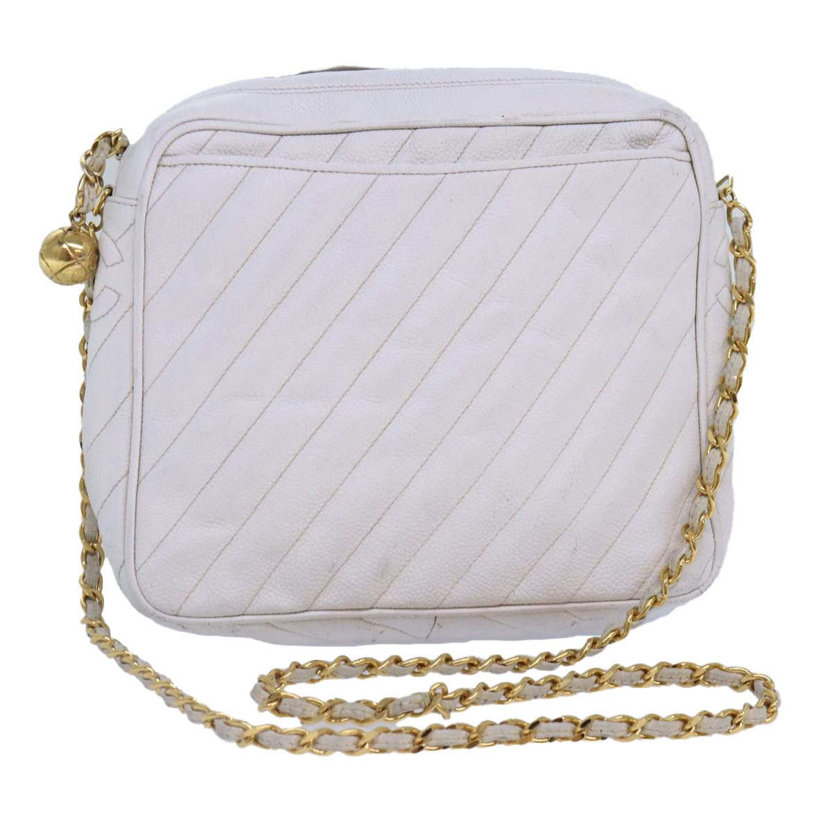 Chanel Mademoiselle White Leather Shoulder Bag (Pre-Owned) Size ONE SIZE - 12 Thumbnail