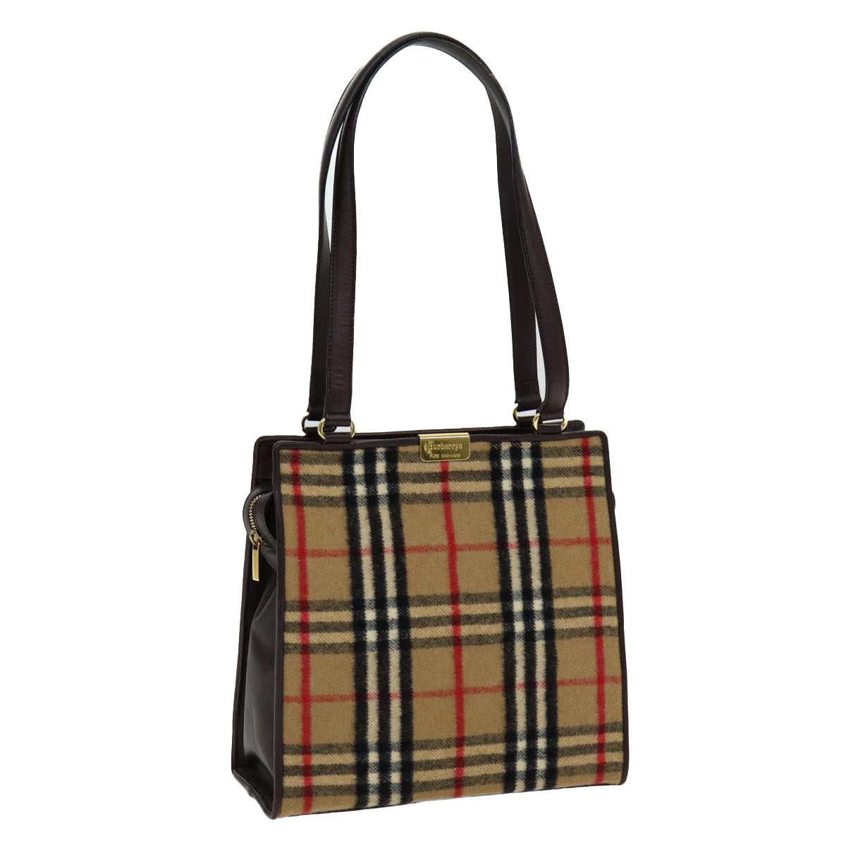 Burberry Nova Check Beige Wool Shoulder Bag (Pre-Owned) Size ONE SIZE - 14 Thumbnail
