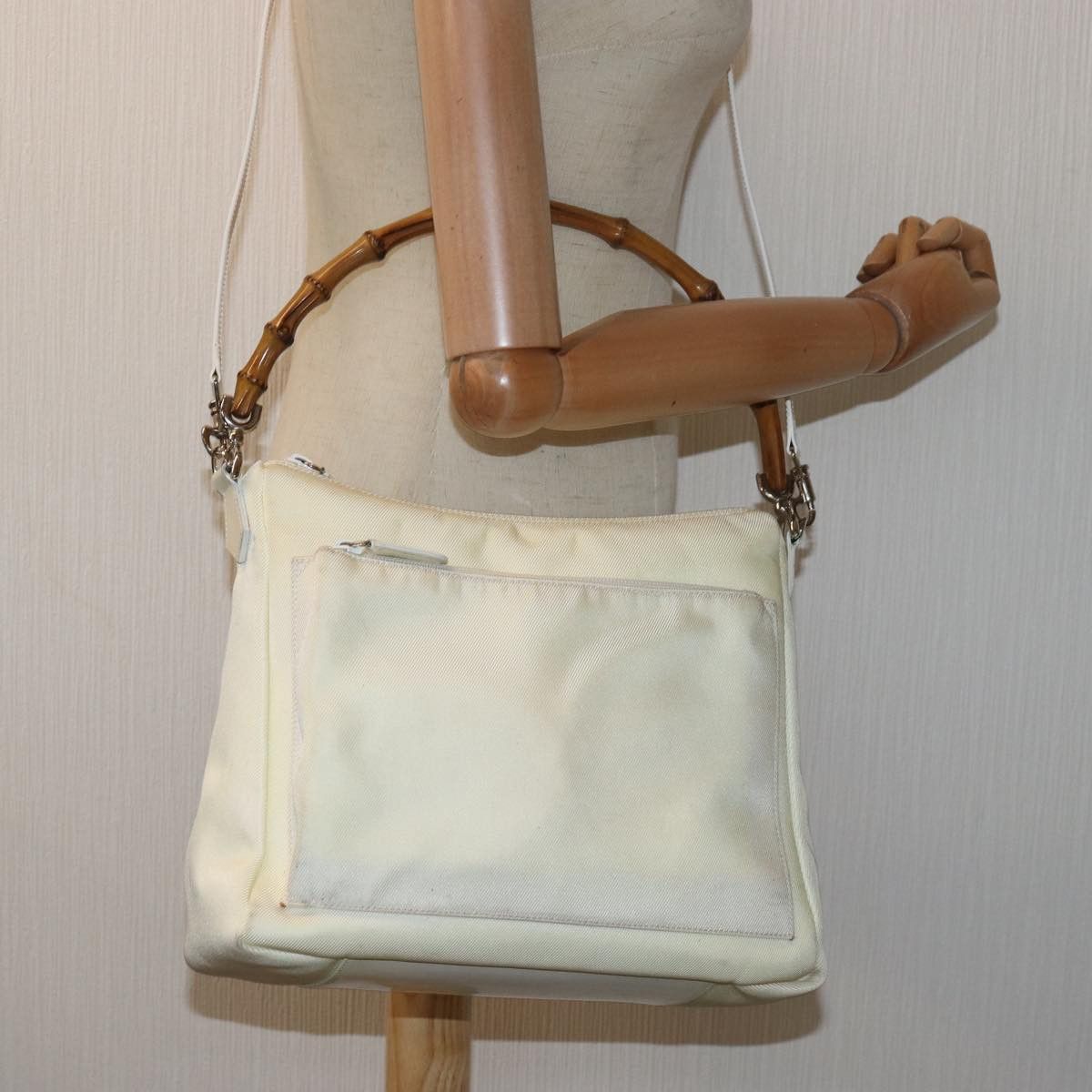 Gucci Bamboo White Synthetic Shoulder Bag (Pre-Owned) Size ONE SIZE - 8 Thumbnail