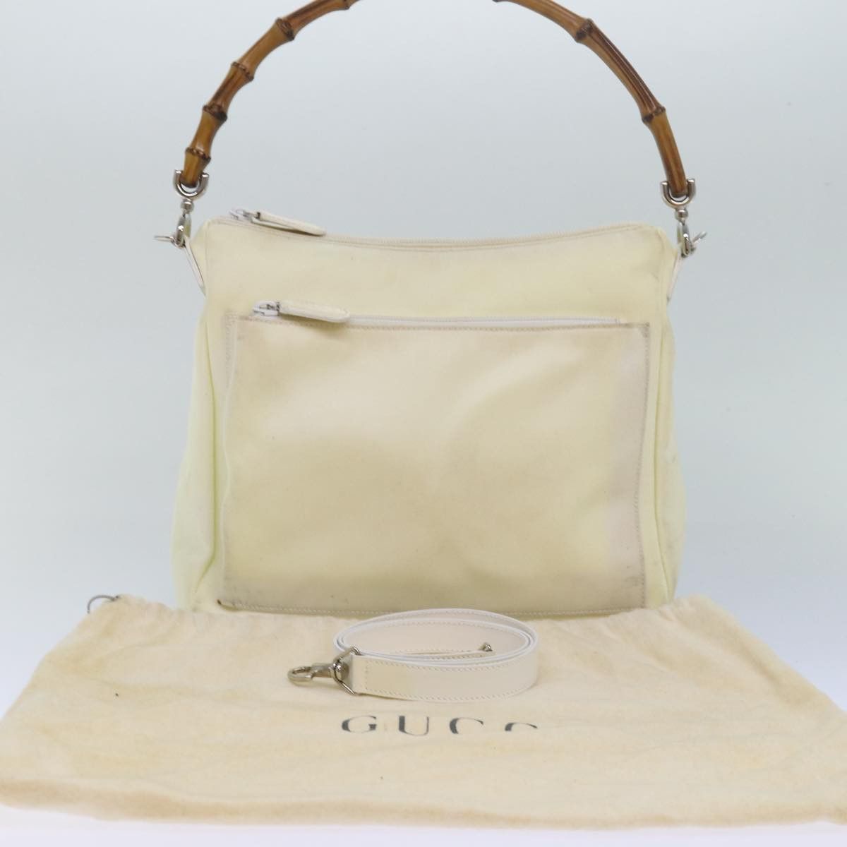 Gucci Bamboo White Synthetic Shoulder Bag (Pre-Owned) Size ONE SIZE - 7 Thumbnail