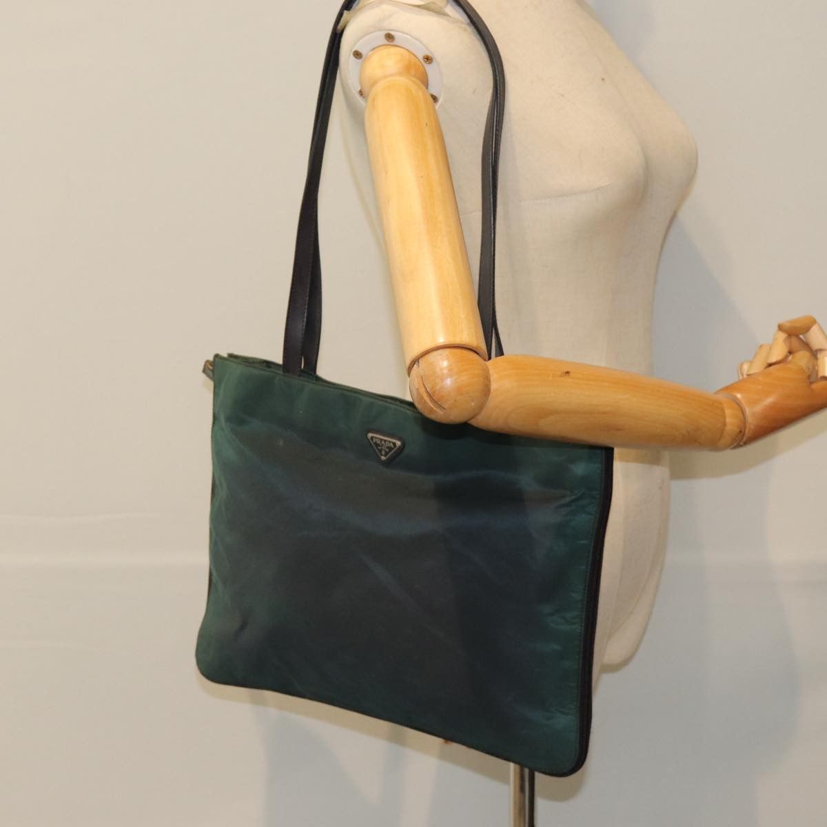 Prada Tessuto Khaki Synthetic Shoulder Bag (Pre-Owned) Size ONE SIZE - 7 Thumbnail