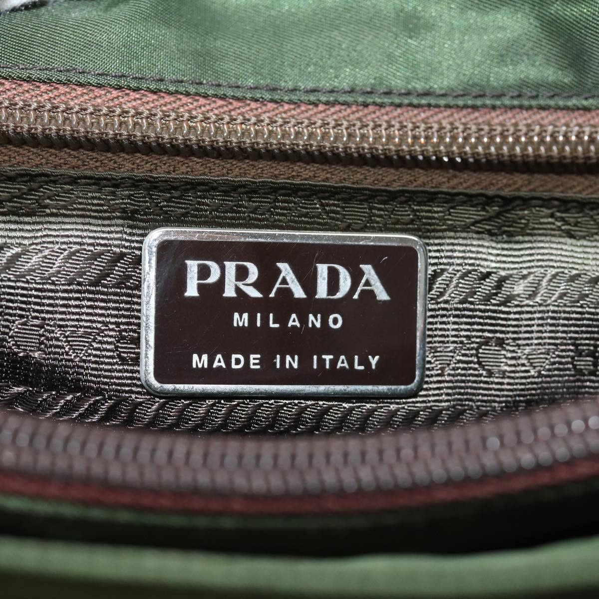 Prada Tessuto Khaki Synthetic Tote Bag (Pre-Owned) Size ONE SIZE - 8 Thumbnail