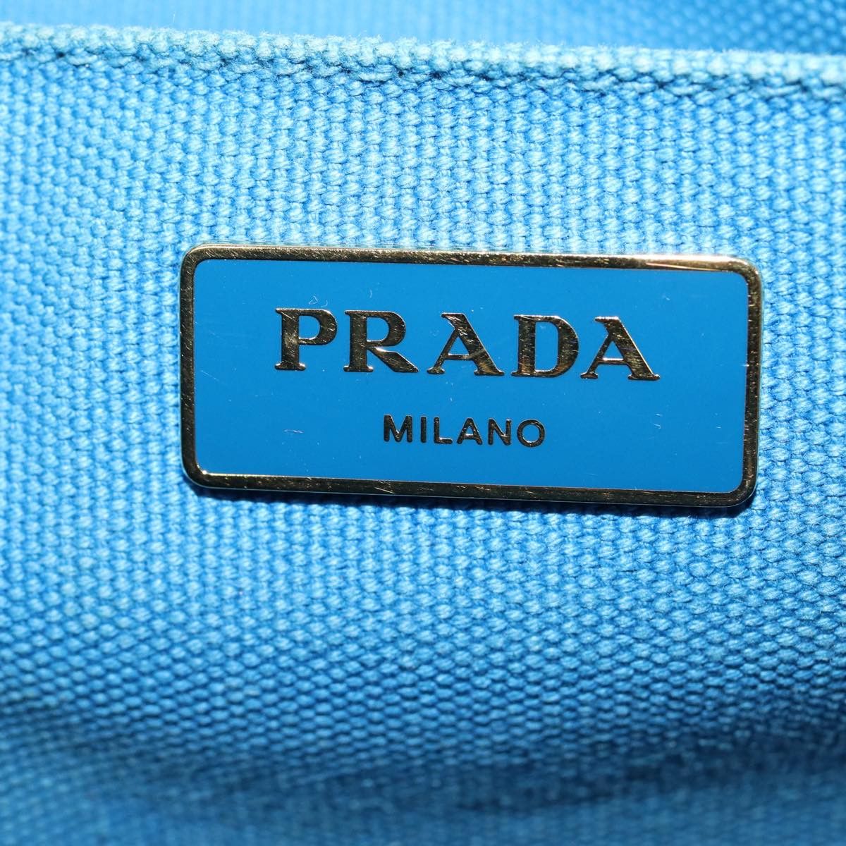 Prada Canapa Blue Canvas Handbag (Pre-Owned) Size ONE SIZE - 8 Thumbnail