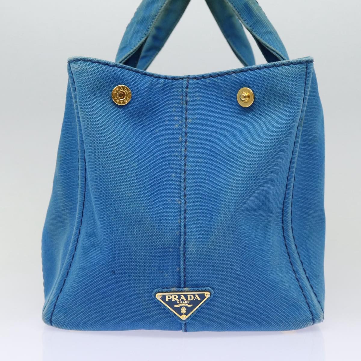 Prada Canapa Blue Canvas Handbag (Pre-Owned) Size ONE SIZE - 3 Thumbnail