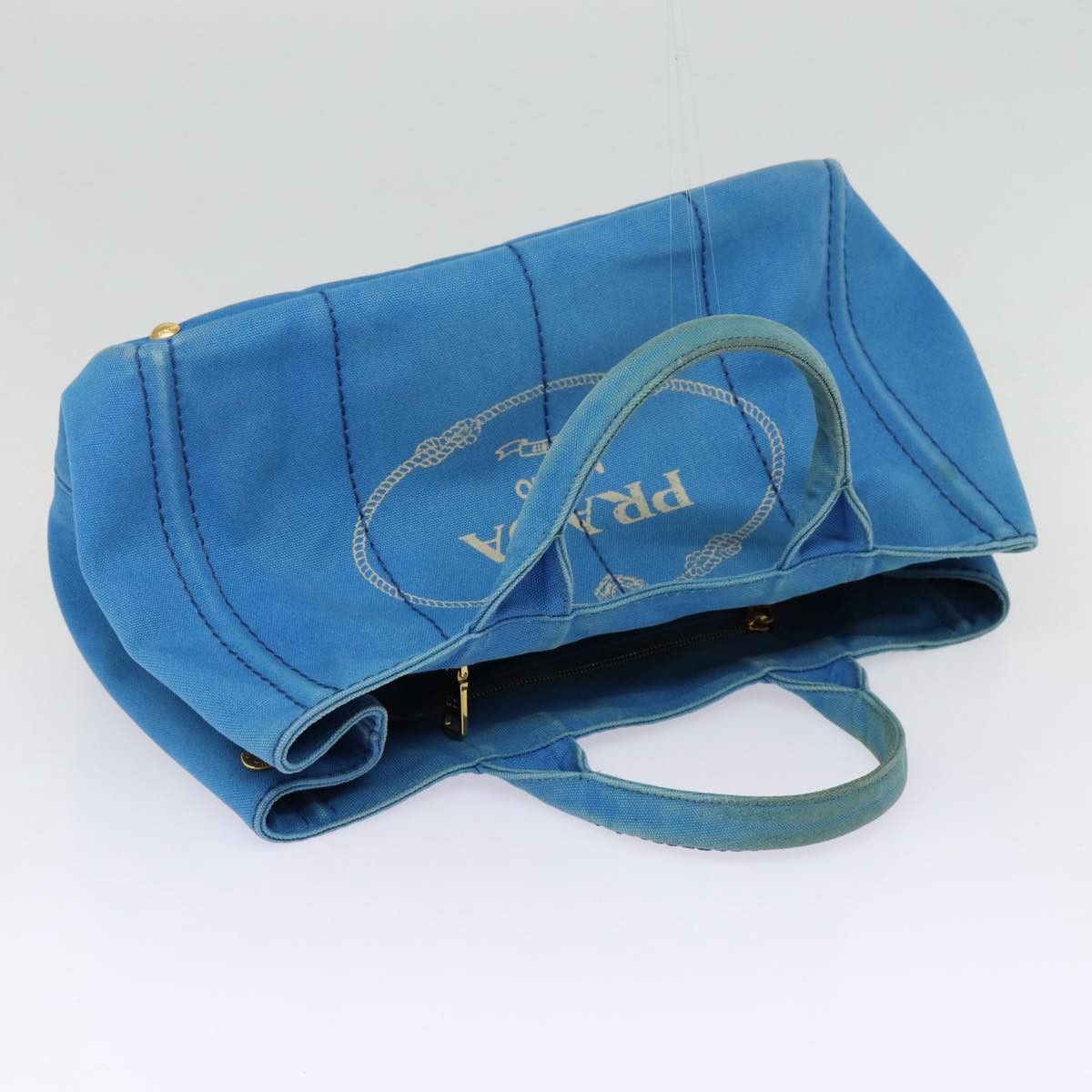 Prada Canapa Blue Canvas Handbag (Pre-Owned) Size ONE SIZE - 16 Thumbnail