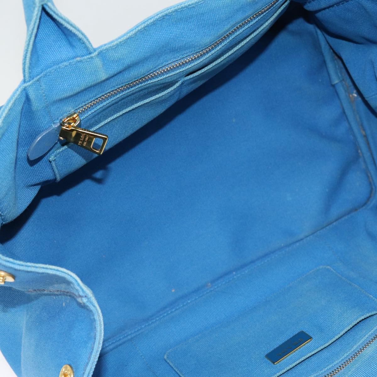 Prada Canapa Blue Canvas Handbag (Pre-Owned) Size ONE SIZE - 7 Thumbnail