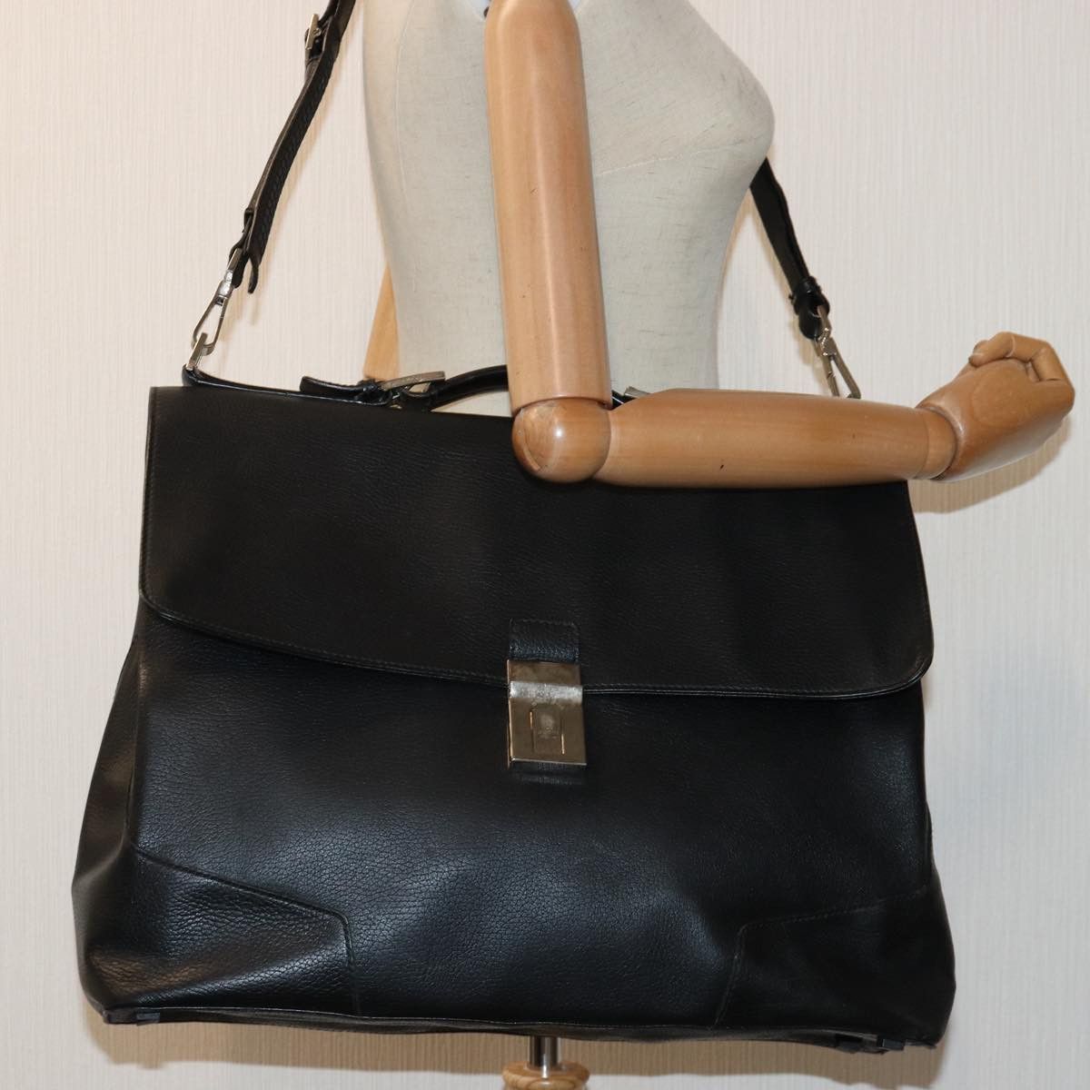 Gucci Black Leather Briefcase Bag (Pre-Owned) Size ONE SIZE - 7 Thumbnail