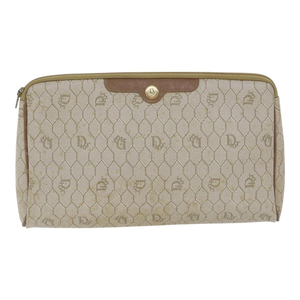 Dior Honeycomb Beige Canvas Clutch Bag (Pre-Owned) Size ONE SIZE - 15 Thumbnail