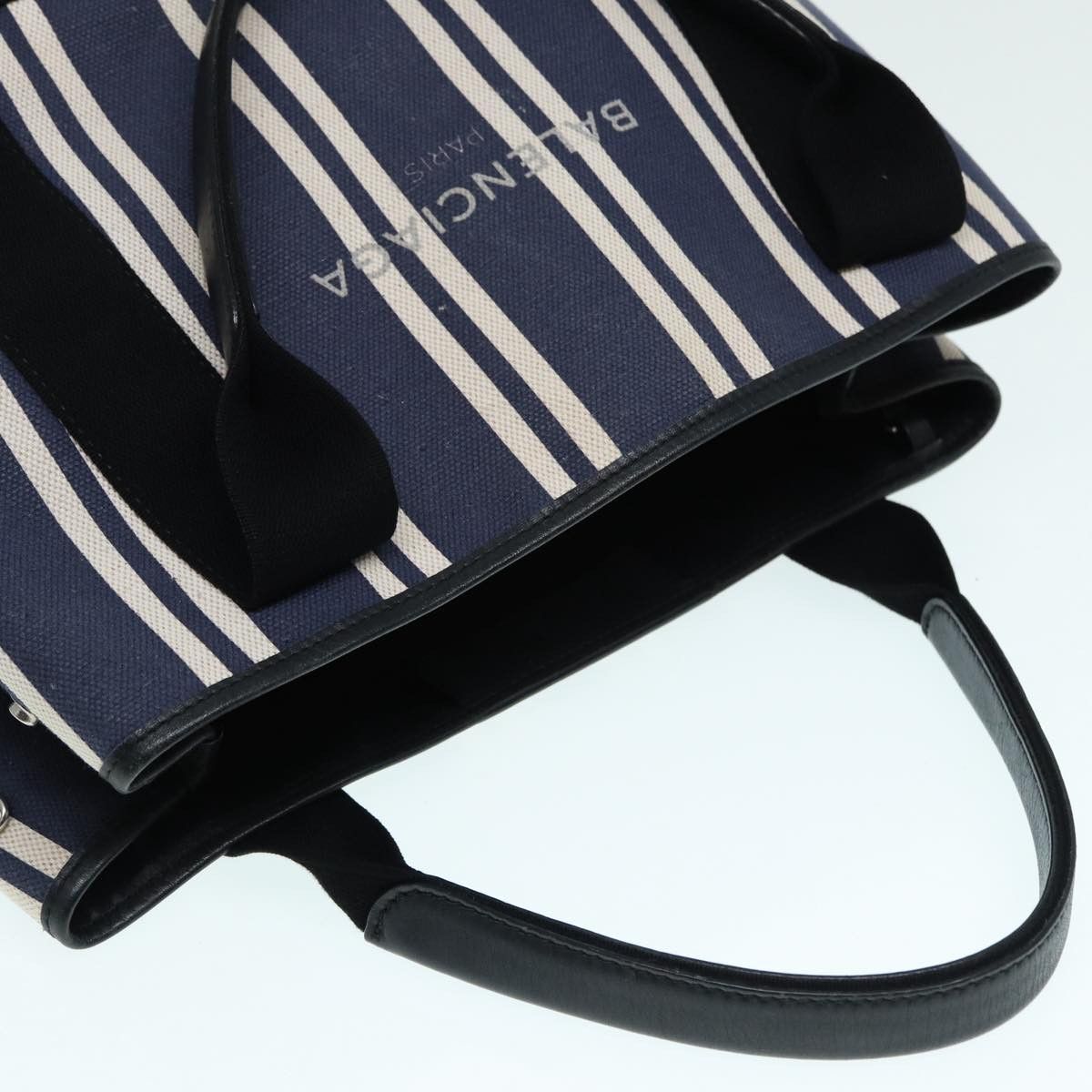 Balenciaga Navy Cabas Blue Canvas Handbag (Pre-Owned) Size ONE SIZE - 4 Thumbnail