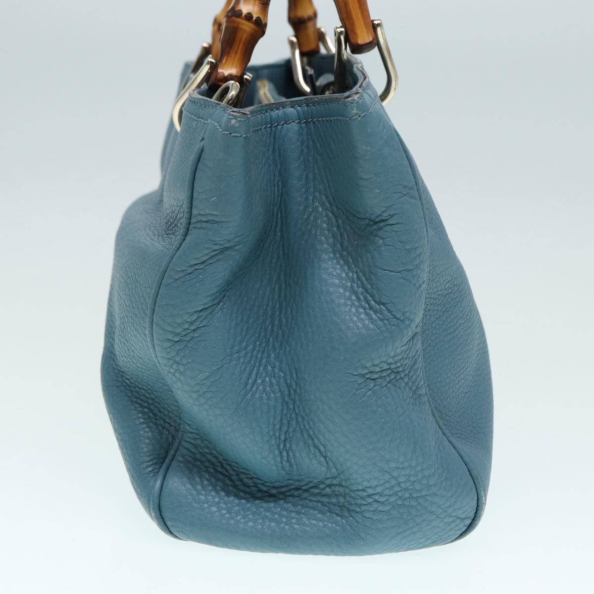 Gucci Bamboo Blue Leather Handbag (Pre-Owned) Size ONE SIZE - 12 Thumbnail