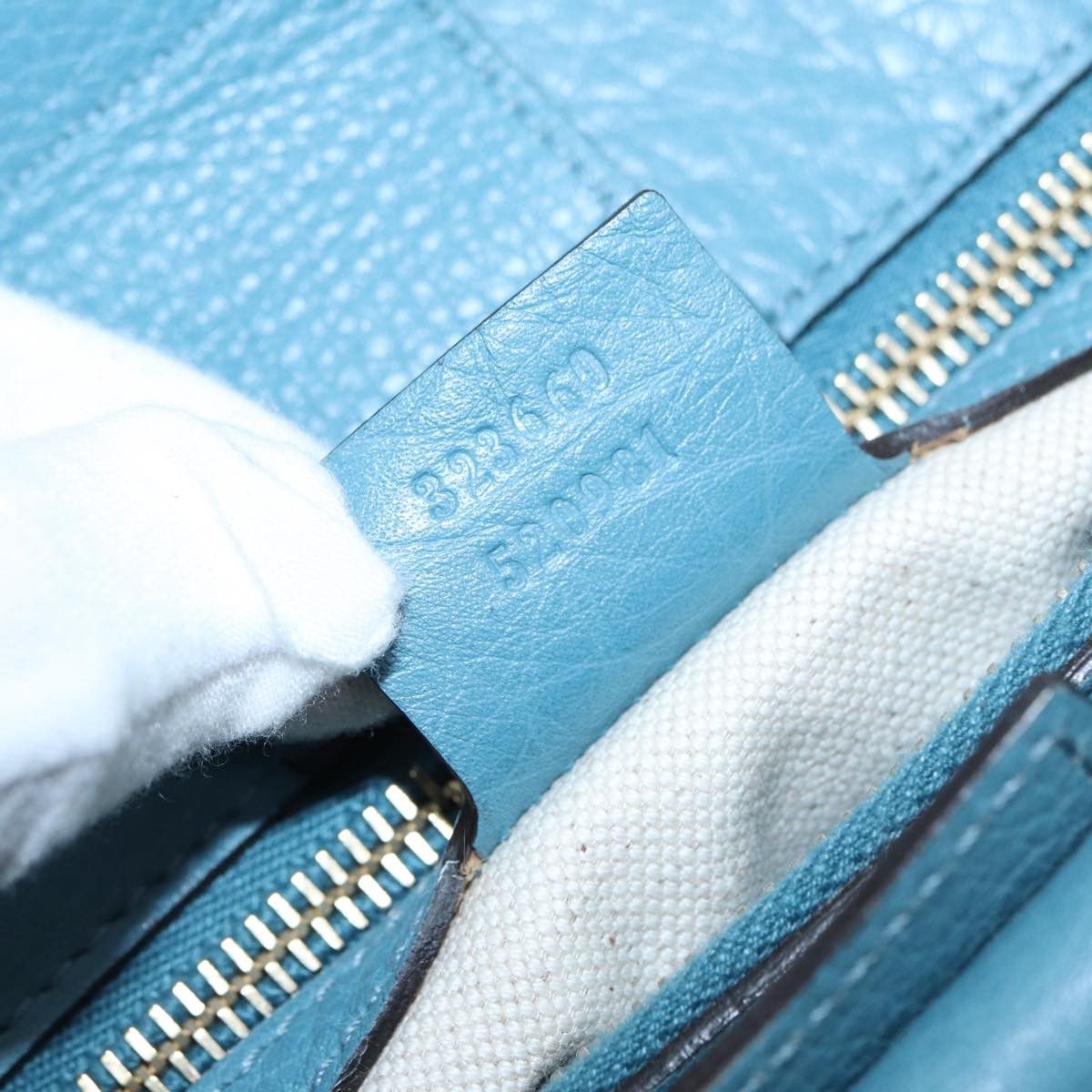 Gucci Bamboo Blue Leather Handbag (Pre-Owned) Size ONE SIZE - 6 Thumbnail