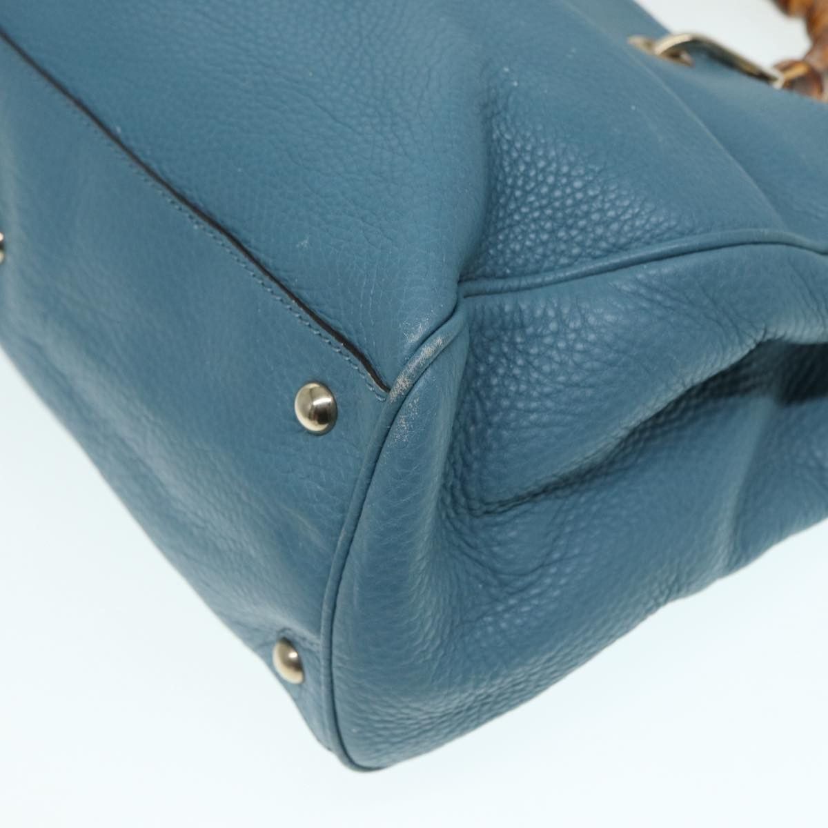 Gucci Bamboo Blue Leather Handbag (Pre-Owned) Size ONE SIZE - 17 Thumbnail
