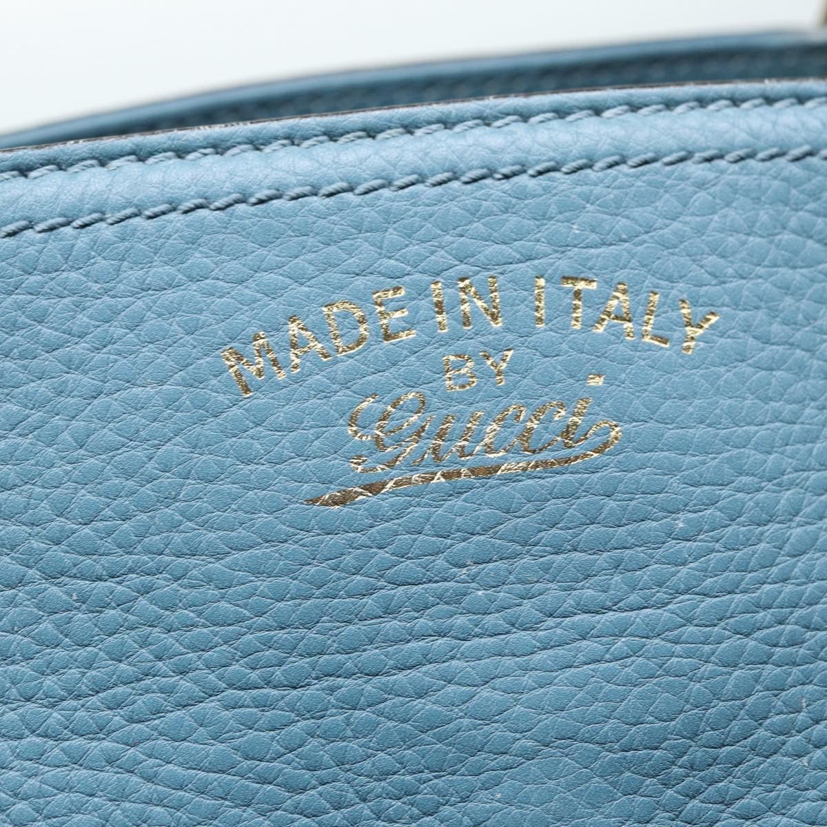 Gucci Bamboo Blue Leather Handbag (Pre-Owned) Size ONE SIZE - 18 Thumbnail