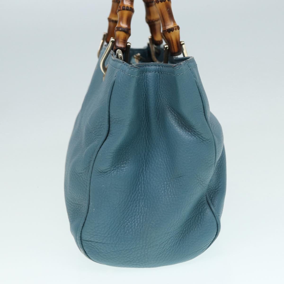 Gucci Bamboo Blue Leather Handbag (Pre-Owned) Size ONE SIZE - 11 Thumbnail
