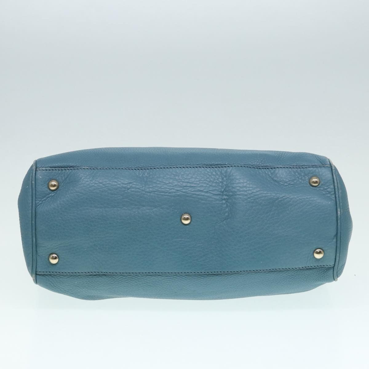 Gucci Bamboo Blue Leather Handbag (Pre-Owned) Size ONE SIZE - 3 Thumbnail