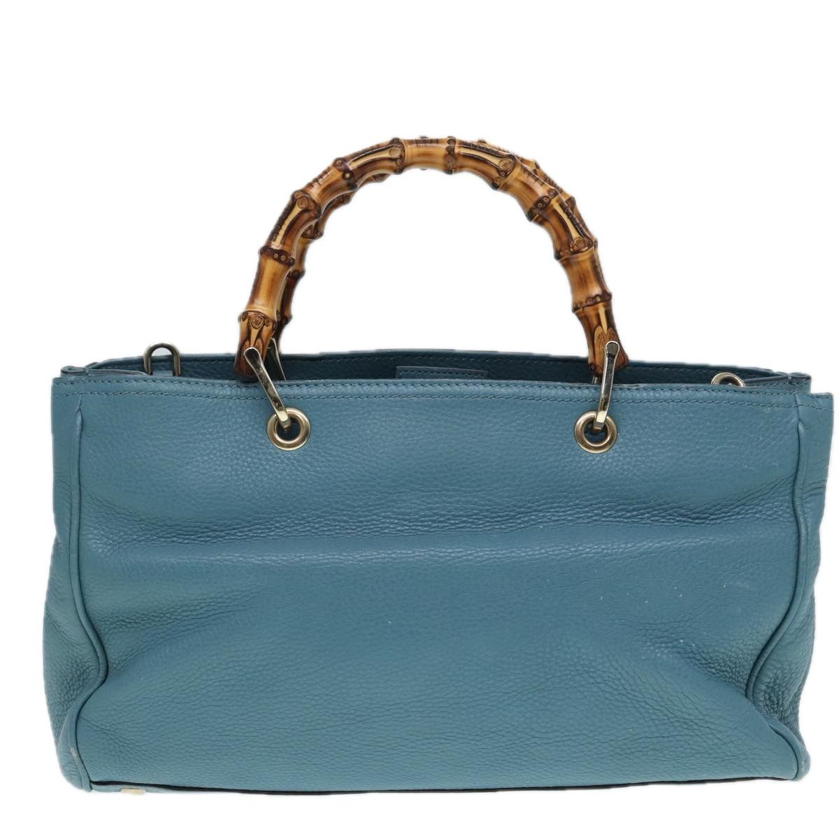 Gucci Bamboo Blue Leather Handbag (Pre-Owned) Size ONE SIZE - 2 Thumbnail