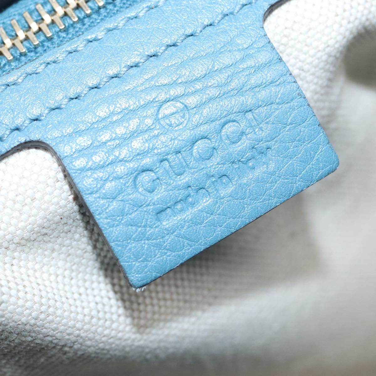 Gucci Bamboo Blue Leather Handbag (Pre-Owned) Size ONE SIZE - 19 Thumbnail