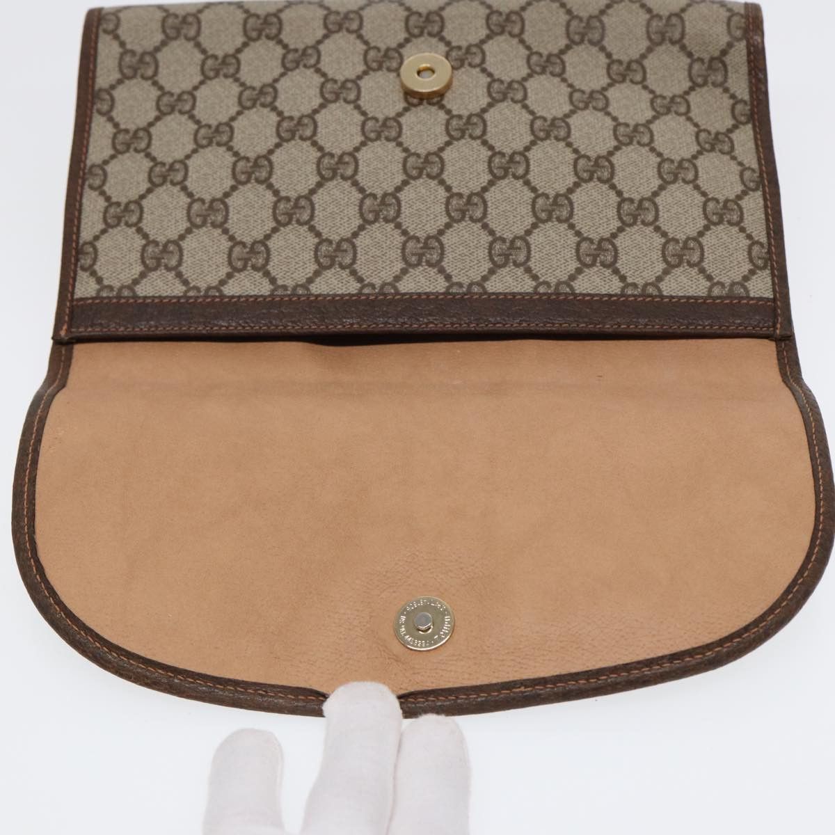 Gucci Sherry Brown Canvas Clutch Bag (Pre-Owned) Size ONE SIZE - 16 Thumbnail