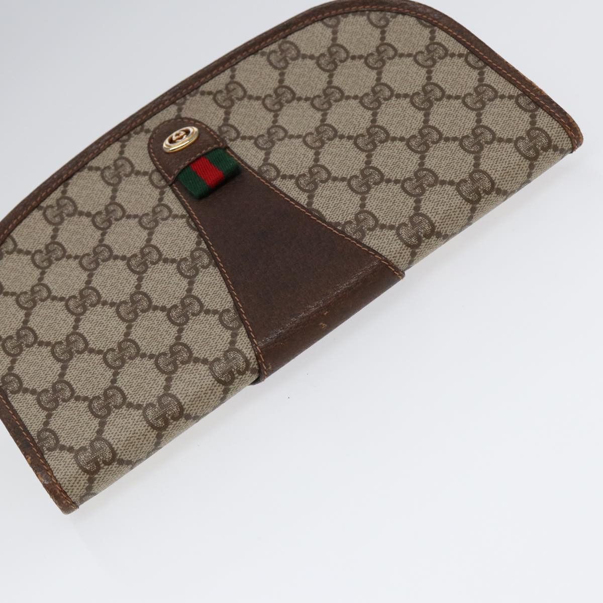Gucci Sherry Brown Canvas Clutch Bag (Pre-Owned) Size ONE SIZE - 4 Thumbnail