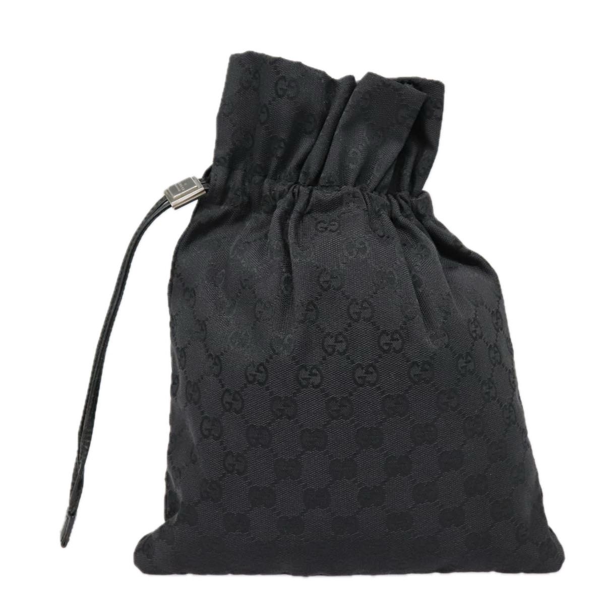 Gucci Drawstring Black Canvas Clutch Bag (Pre-Owned) Size ONE SIZE - 2 Thumbnail