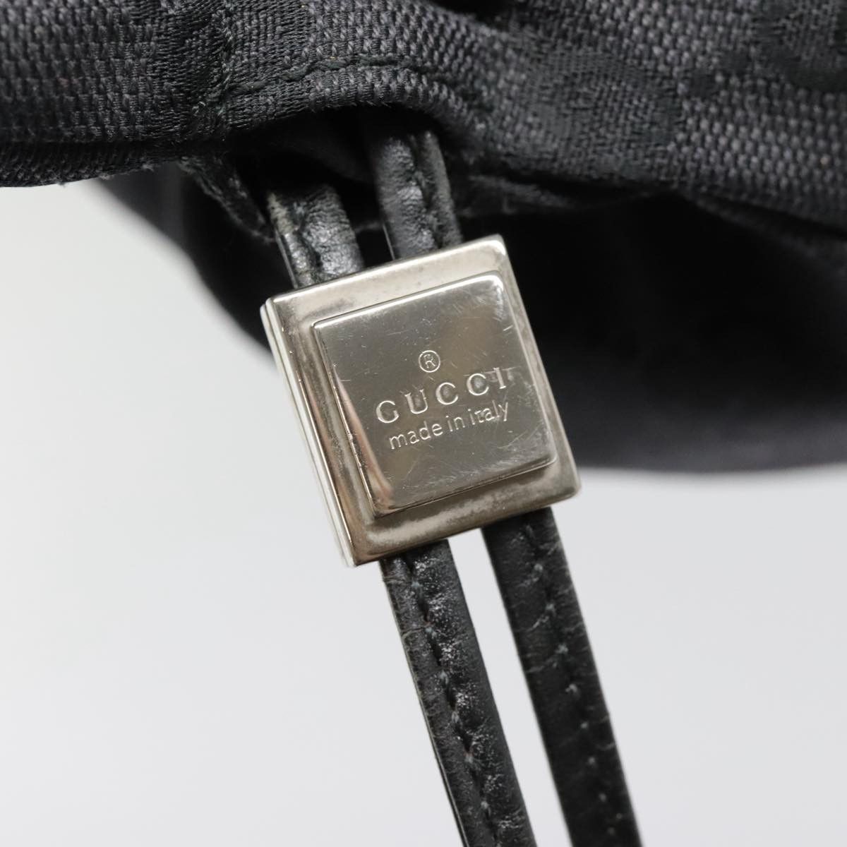 Gucci Drawstring Black Canvas Clutch Bag (Pre-Owned) Size ONE SIZE - 13 Thumbnail
