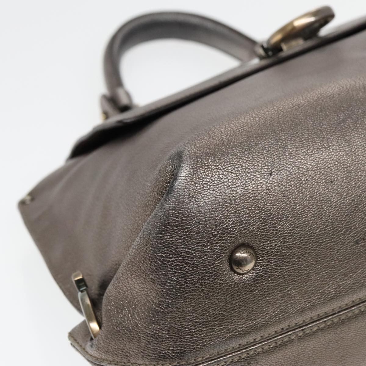 Salvatore Ferragamo Sofia Silver Leather Handbag (Pre-Owned) Size ONE SIZE - 18 Thumbnail